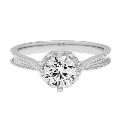 Exclusive 18K White Gold 0.70 Carat Diamond Solitaire Ring — 4.25 — Front View