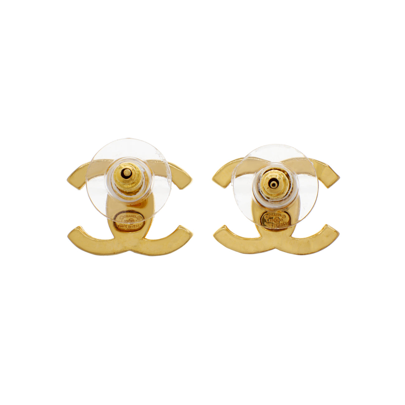 Exclusive Chanel Crystal CC Earrings — Back View