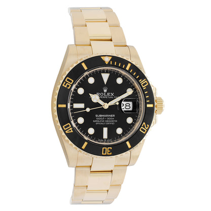 Exclusive Rolex 18K Yellow Gold Submariner Date 126618LN — Front View