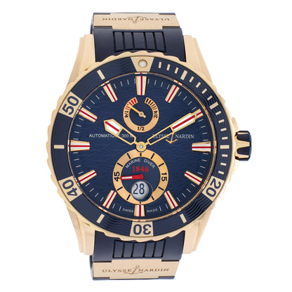 Exclusive Ulysse Nardin 18K Yellow Gold Maxi Marine Diver 266-10-3/93 — Front View