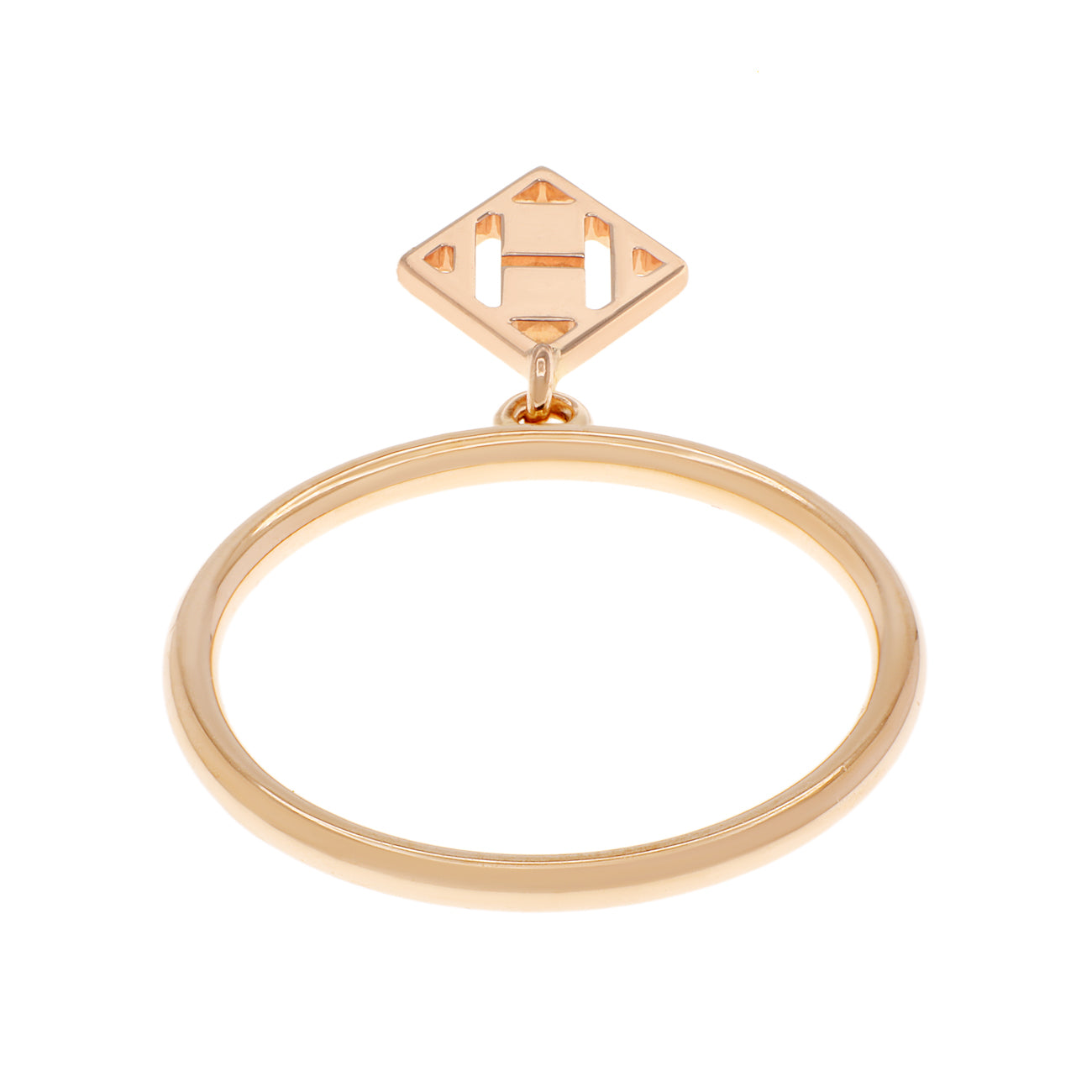 Exclusive Hermes 18K Rose Gold Gambade H Ring — Side View
