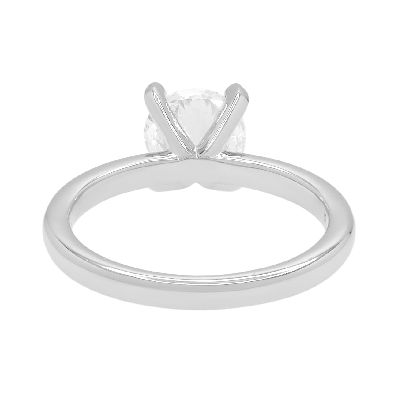 Exclusive Platinum 0.95 Carat Diamond Solitaire Ring — 3.5 — Back View