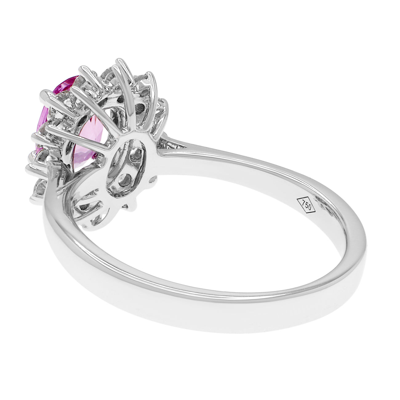 Exclusive 18K White Gold 1.32 Carat Pink Sapphire Ring — 4.5 — Back View