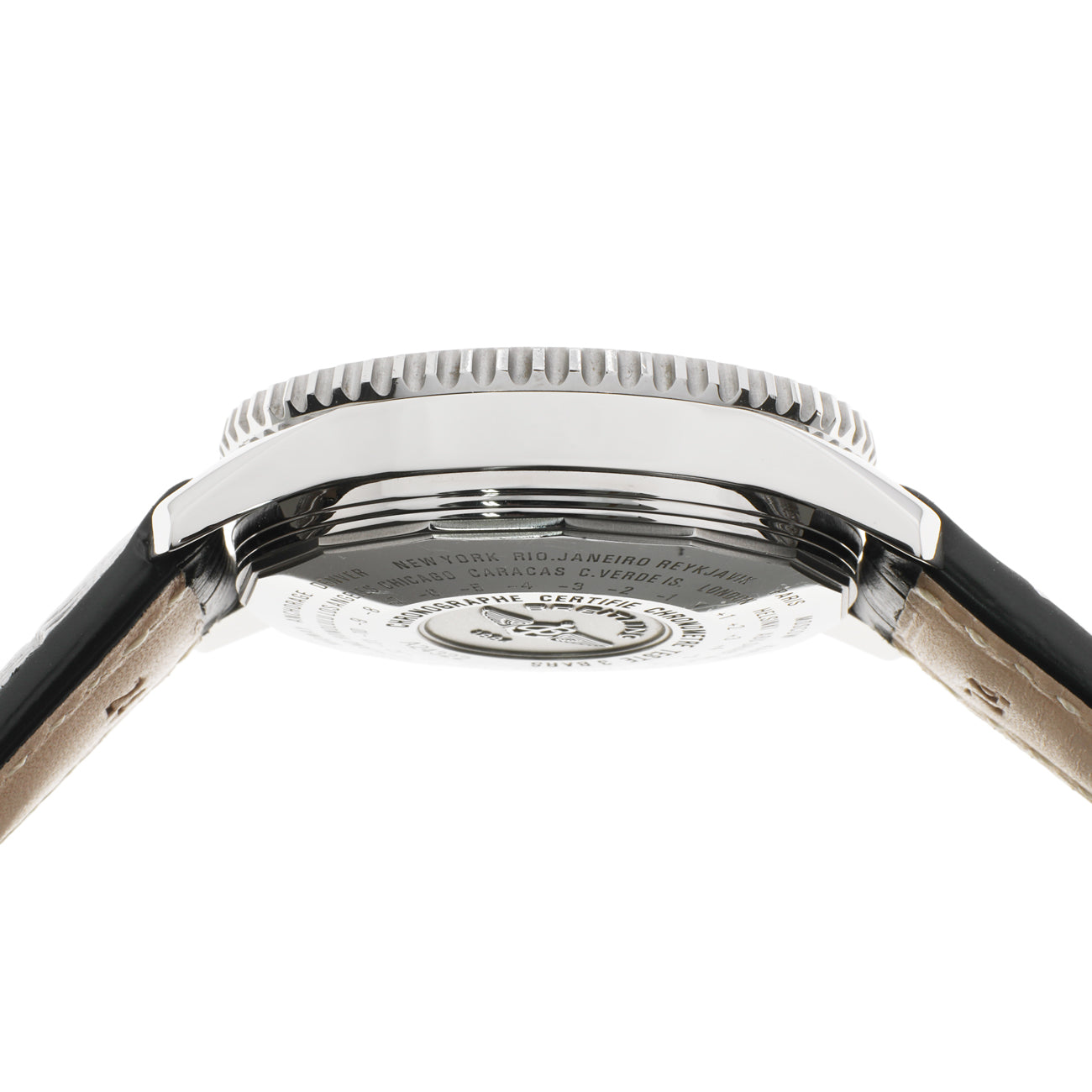 Exclusive Breitling Stainless Steel Navitimer World A24322 — Back View