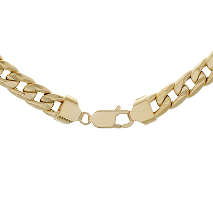 Exclusive 18K Yellow Gold Curb Link Chain — Side View