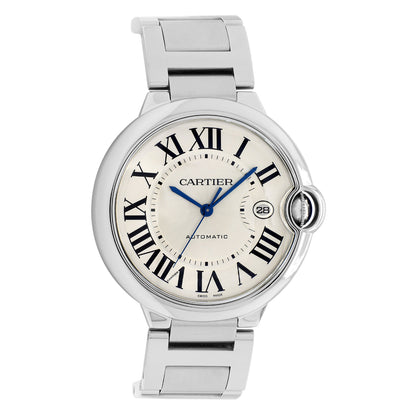 Exclusive Cartier Stainless Steel Ballon Bleu 42mm Automatic W69012Z4 — Front View