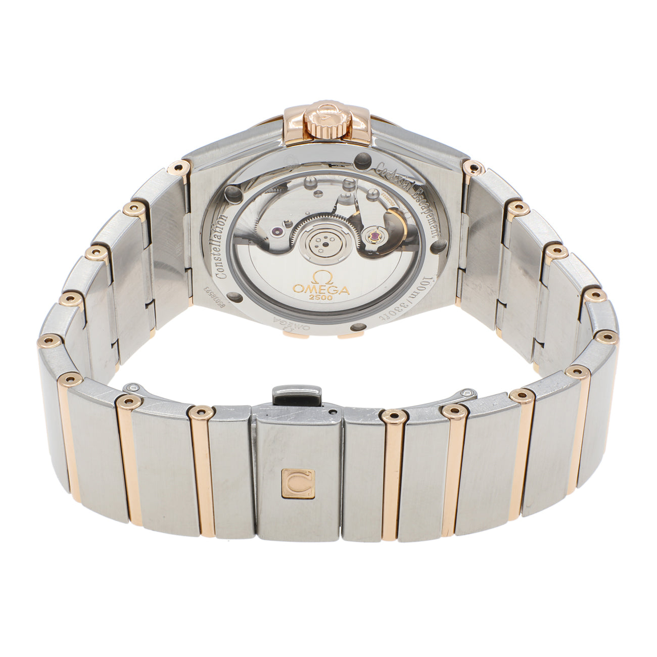 Exclusive Omega Stainless Steel 18K Rose Gold Constellation 123.20.35.20.52.001 — Side View