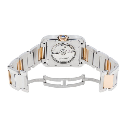 Exclusive Cartier Stainless Steel 18K Rose Gold Tank Anglaise XL W5310006 — Top View