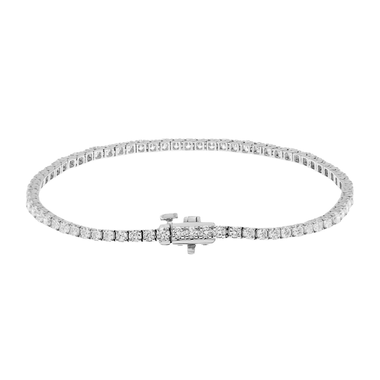 Exclusive 14K White Gold 2.28 Carat Tennis Bracelet — Side View