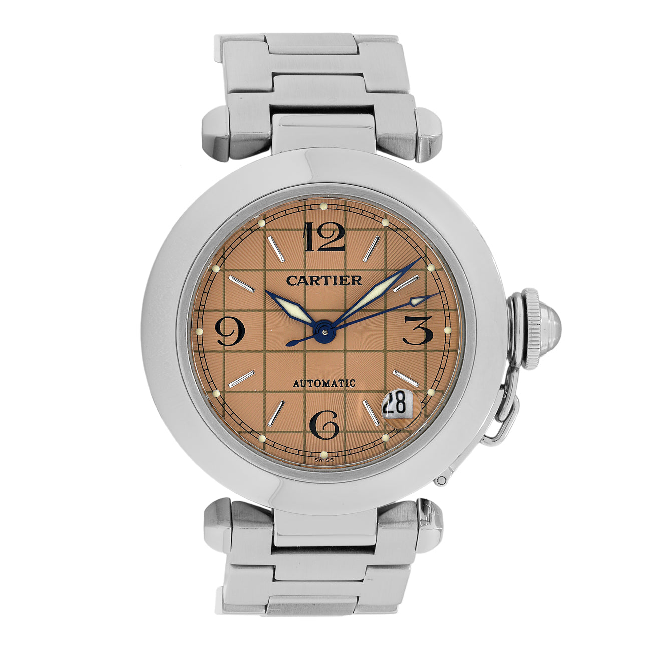 Exclusive Cartier Stainless Steel Pasha C Automatic W31024M7 — Front View