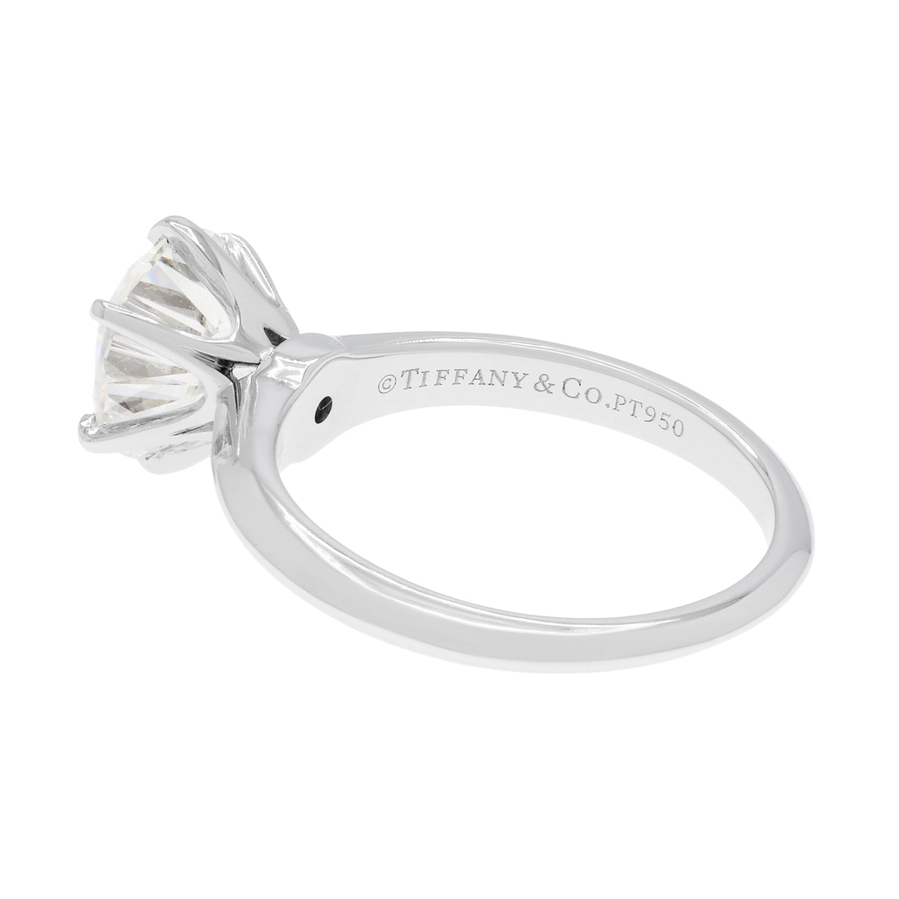 Exclusive Tiffany & Co. Platinum 2.11 Carat Diamond Solitaire Engagement Ring — Side View
