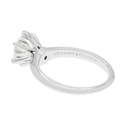 Exclusive Tiffany & Co. Platinum 2.11 Carat Diamond Solitaire Engagement Ring — Side View