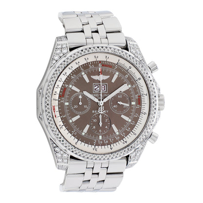 Exclusive Breitling Stainless Steel Diamond Bentley 6.75 A44362 — Front View