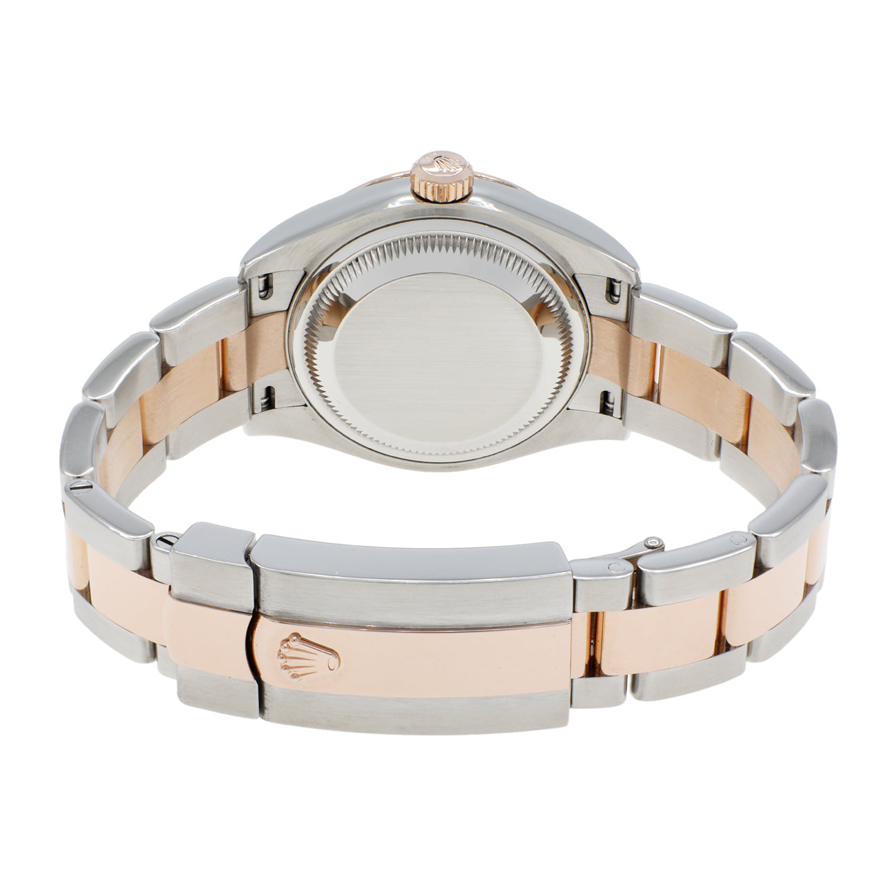 Exclusive Rolex Stainless Steel 18K Rose Gold Datejust 28 279171 — Side View