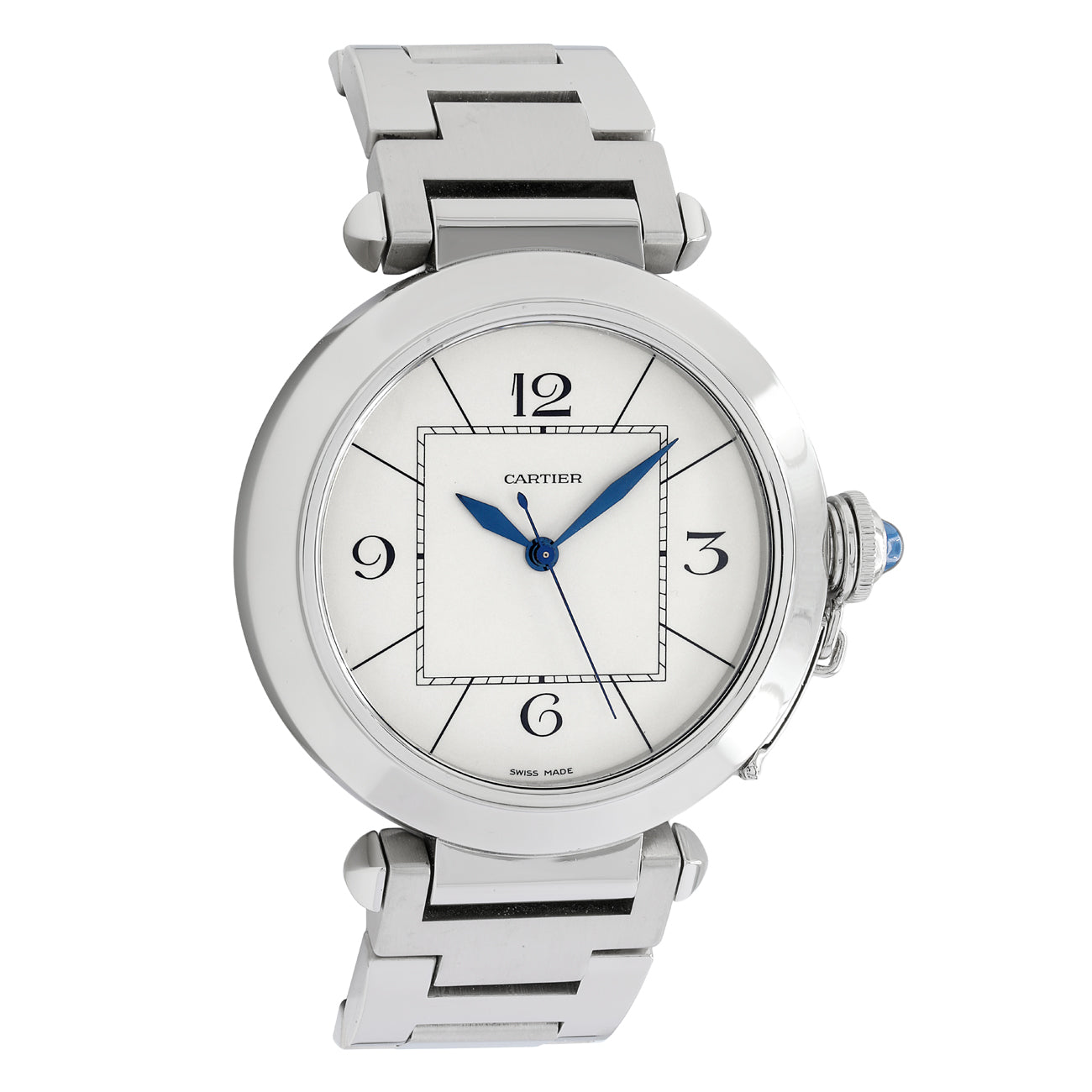 Exclusive Cartier Stainless Steel 42mm Pasha W31072M7 — Front View