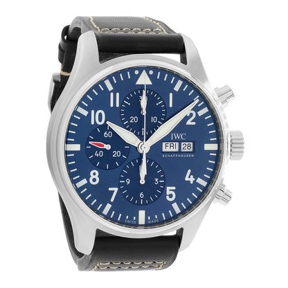 Exclusive IWC Stainless Steel Pilot Chronograph “Le Petit Prince” IW377714 — Front View