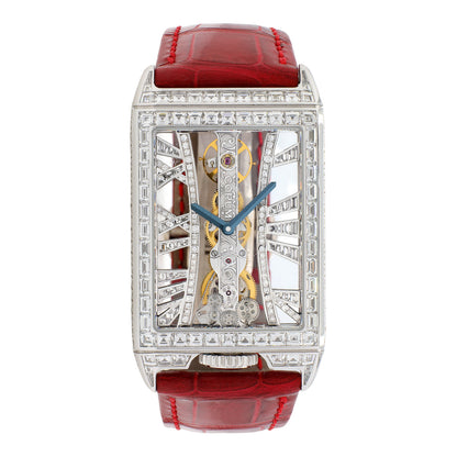 Exclusive Corum 18K White Gold Diamond Golden Bridge B113/03306 — Front View