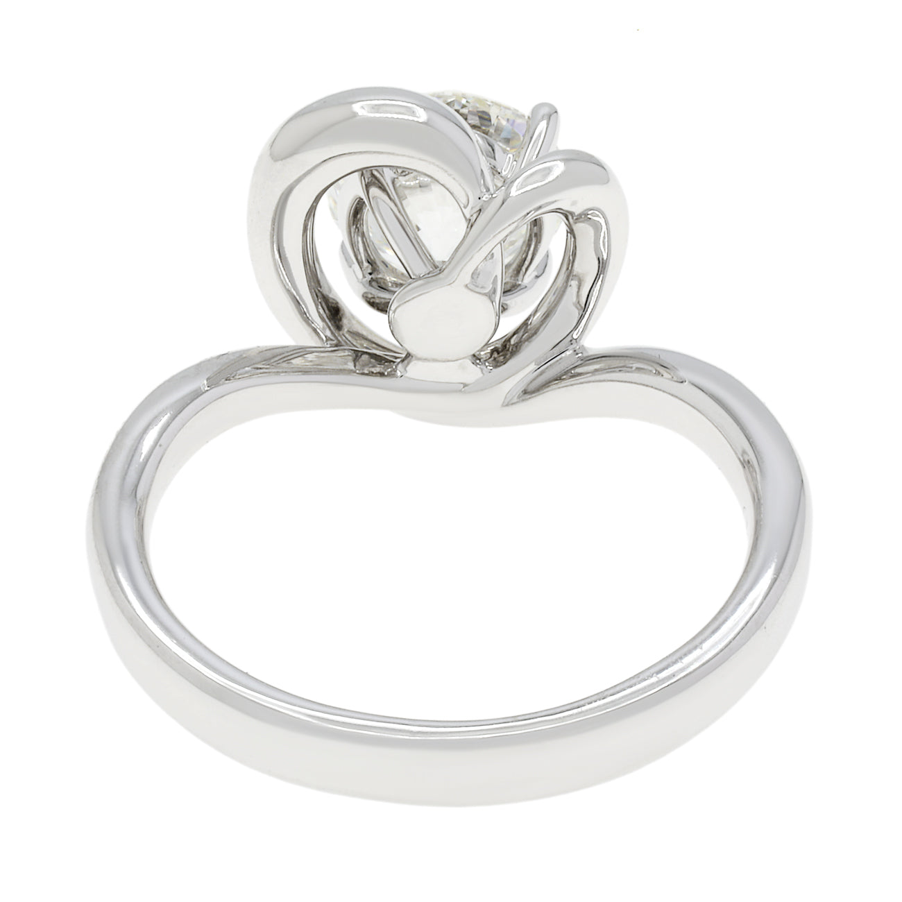 Exclusive 18K White Gold 1.14 Carat Diamond Solitaire Ring — 3.5 — Back View