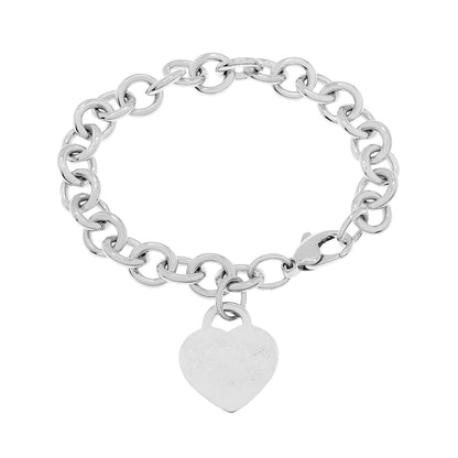 Exclusive Tiffany & Co. Sterling Silver Heart Tag Charm Bracelet — Side View