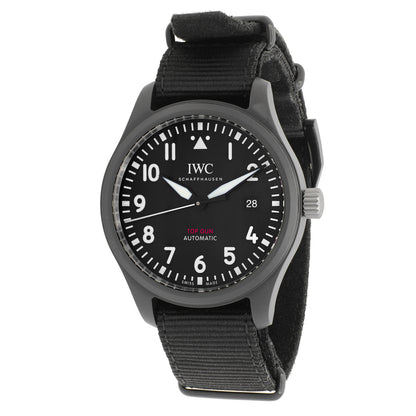 Exclusive IWC Black Ceramic Pilot Top Gun 41mm IW326901 — Front View