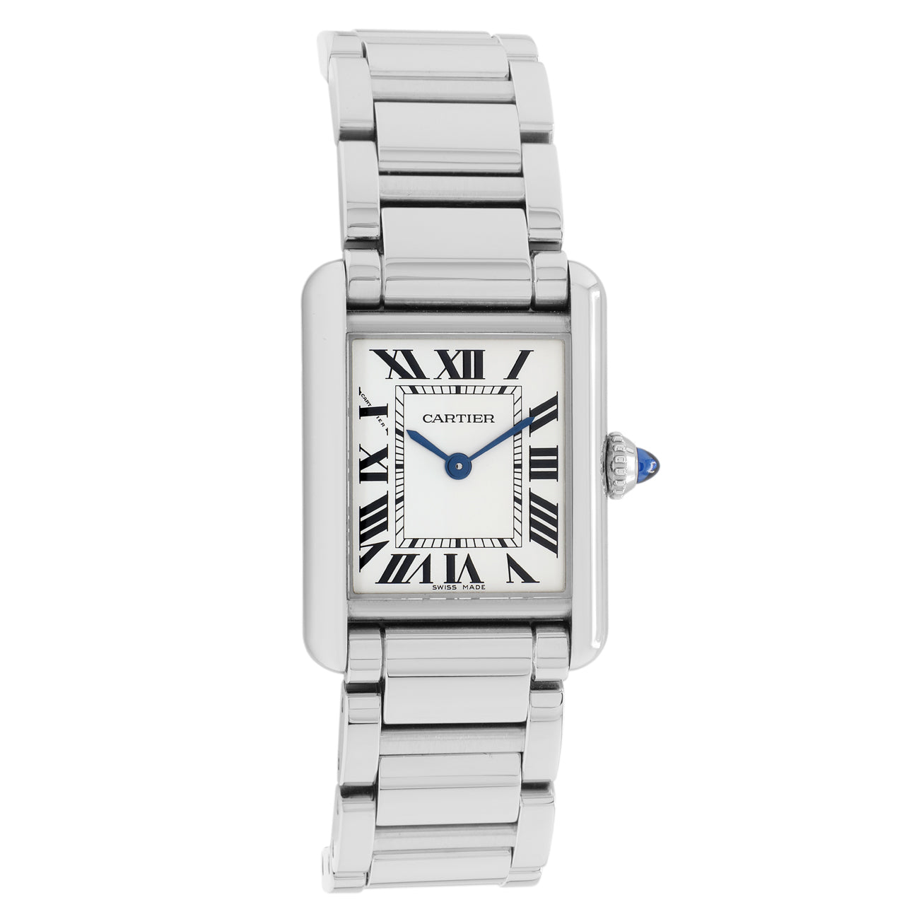 Exclusive Cartier Stainless Steel Tank Must Small Quartz WSTA0051 — Front View