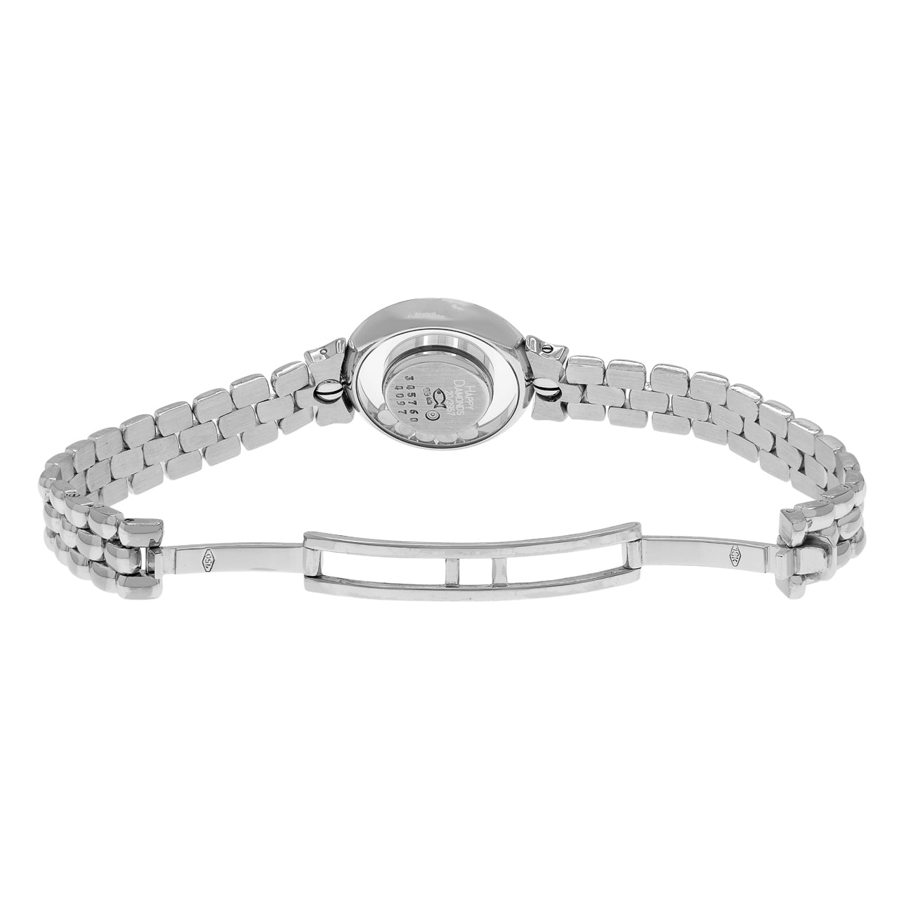 Exclusive Chopard 18K White Gold Happy Diamond Quartz Watch — Top View
