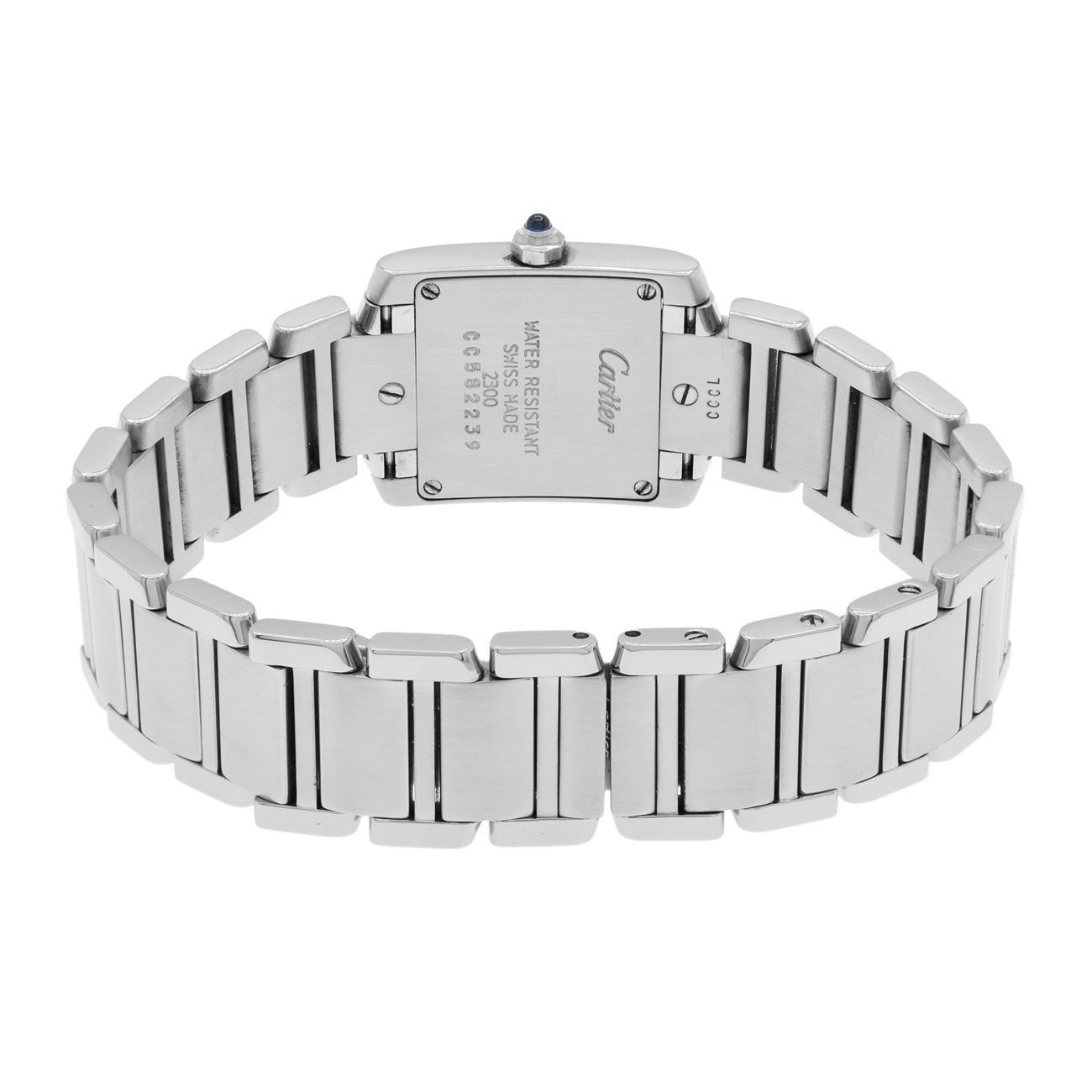 Exclusive Cartier Stainless Steel Tank Francaise 2300 — Side View