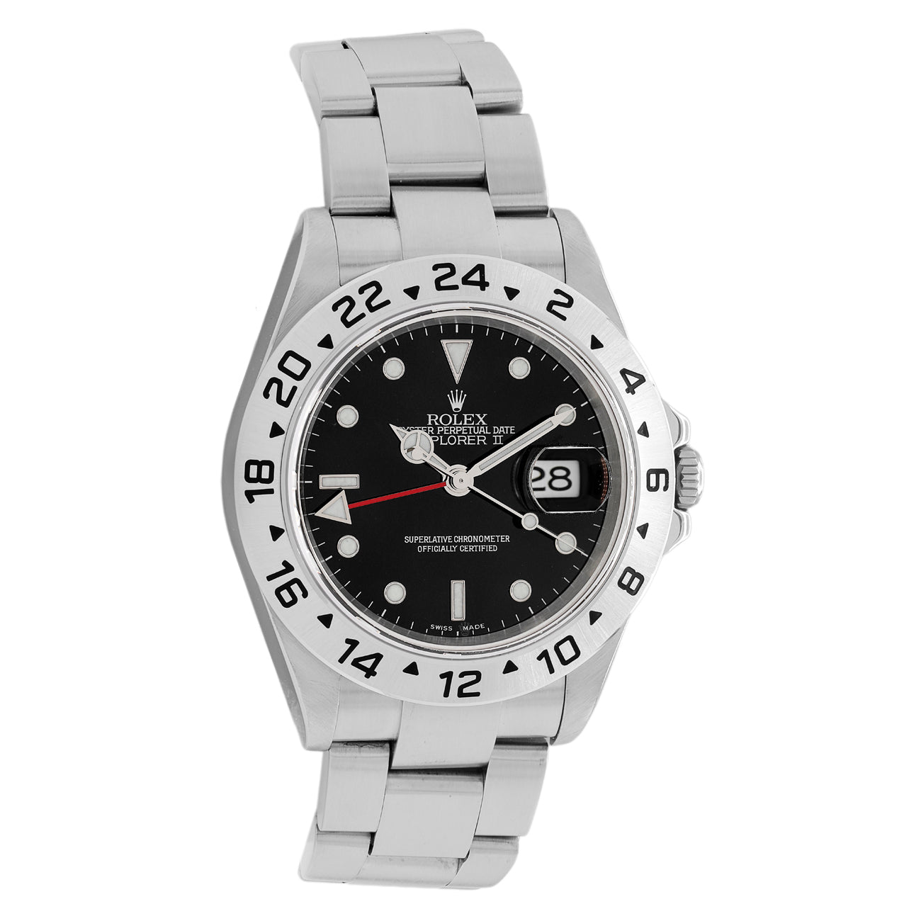 Exclusive Rolex Stainless Steel Explorer II 16570 — Front View