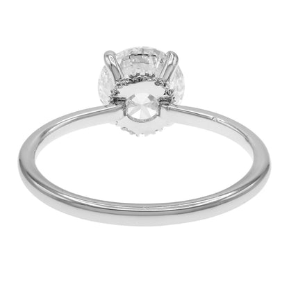 Exclusive 18K White Gold 1.54 Carat Hidden Halo Diamond Solitaire Ring — 3.5 — Top View
