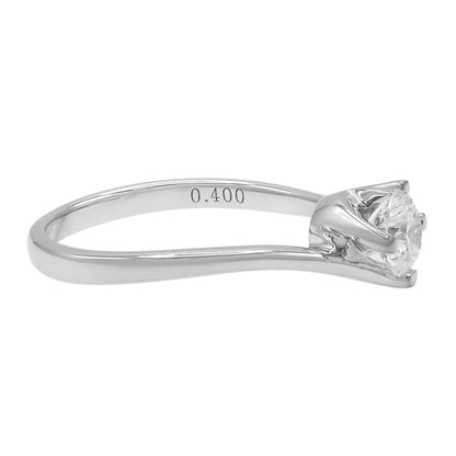 Exclusive 18K White Gold 0.40 Carat Diamond Solitaire Ring — 3.5 — Side View