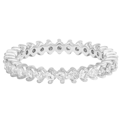 Exclusive 18K White Gold 0.60 Carat Diamond Eternity Band — Side View