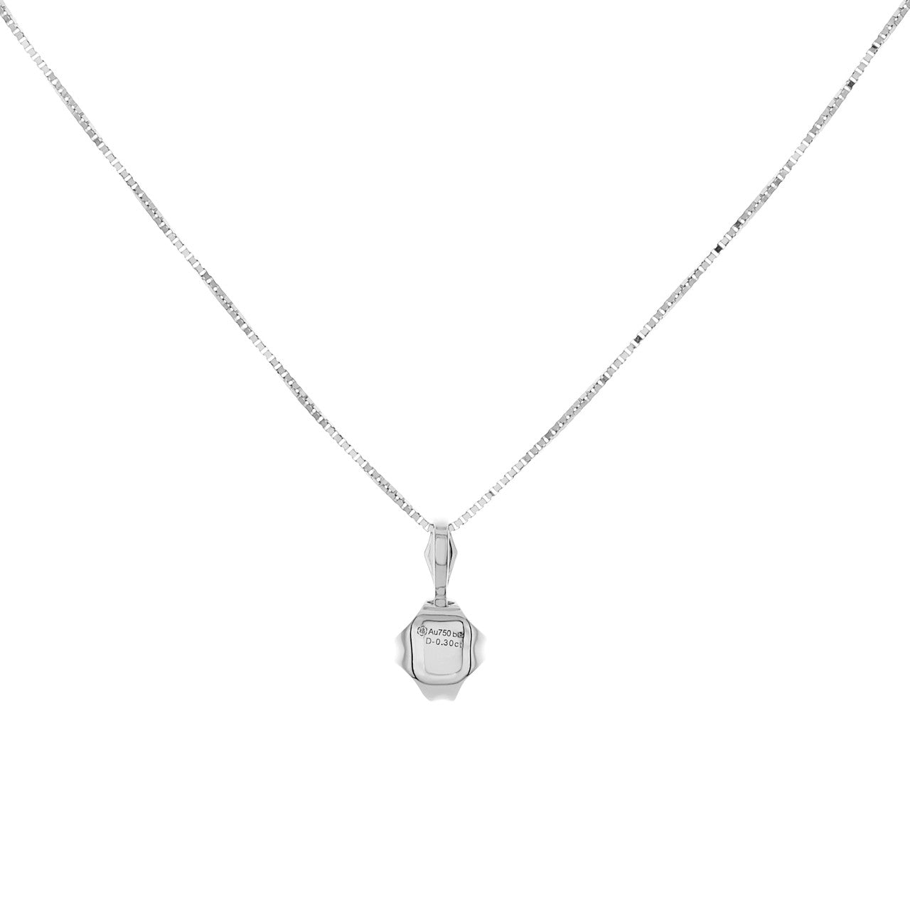 Exclusive 18K White Gold 0.30 Carat Diamond Pendant Necklace — Side View