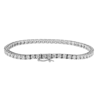 Exclusive 18K White Gold 4.02 Carat Diamond Tennis Bracelet — Back View