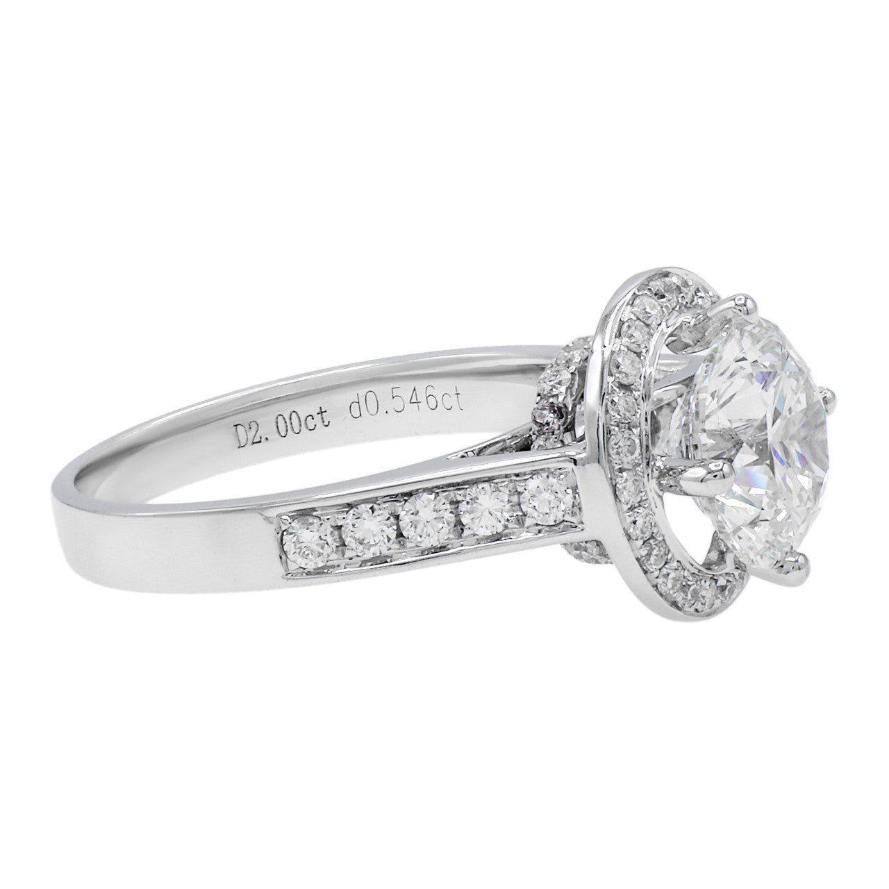 Exclusive 18K White Gold 2.00 Carat Diamond Ring — 5 — Side View