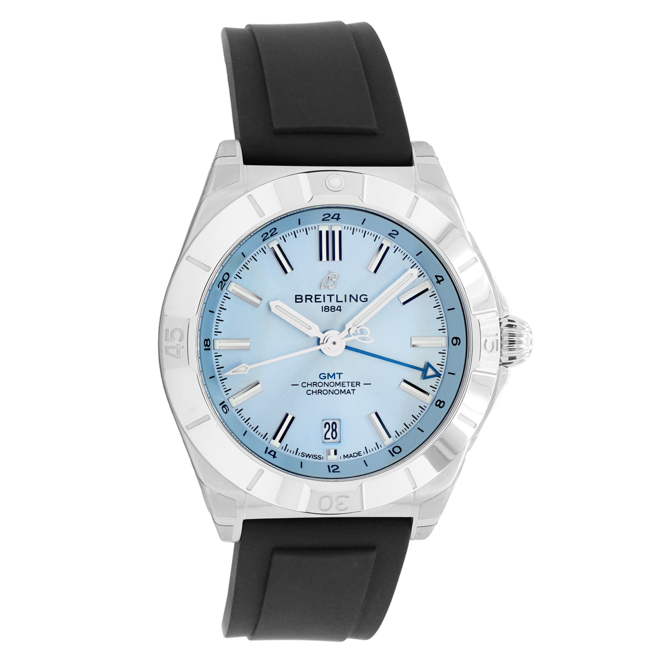 Exclusive Breitling Stainless Steel Chronomat GMT P32398101C1S1 — Front View