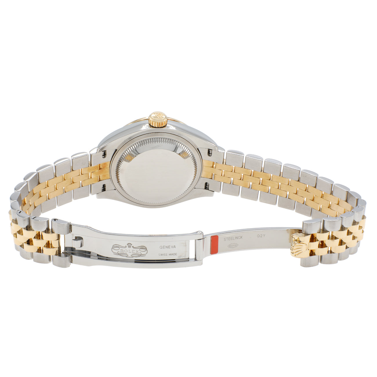 Exclusive Rolex 18K Yellow Gold Stainless Steel Datejust 28 279383 — Top View