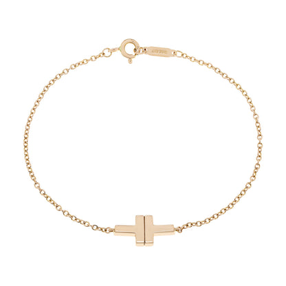 Exclusive Tiffany & Co. 18K Yellow Gold T Chain Bracelet — Side View