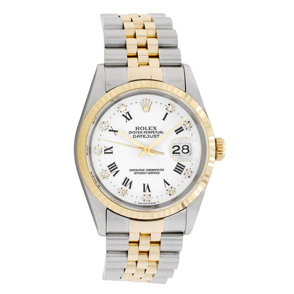 Exclusive Rolex 18K Yellow Gold Stainless Steel Datejust 36 16233 — Front View