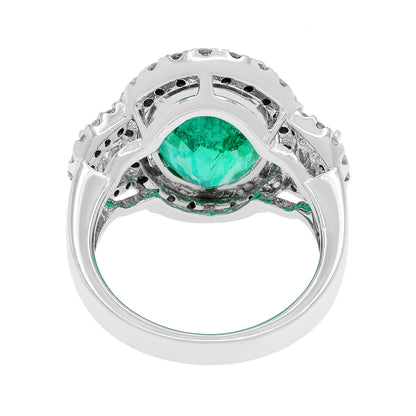 Exclusive 18K White Gold 5.88 Carat Emerald Ring — 4.0 — Back View