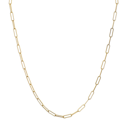 Exclusive 18K Yellow Gold Paperclip Chain — Front View