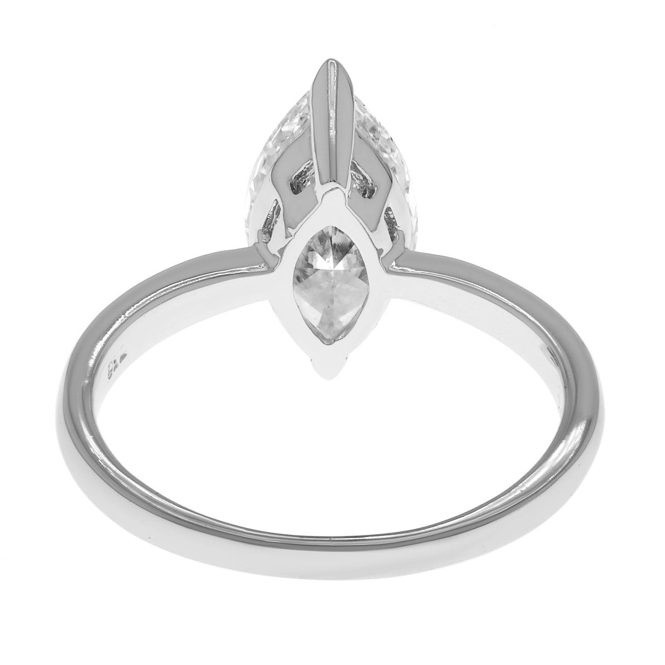 Exclusive 18K White Gold 2.02 Carat Marquise Diamond Ring — 3.25 — Back View