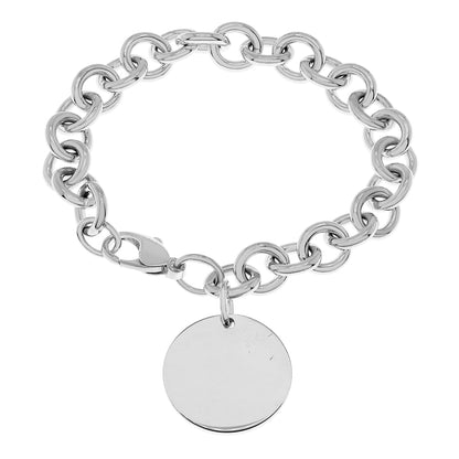 Exclusive Tiffany & Co. Sterling Silver Round Tag Charm Bracelet — Side View