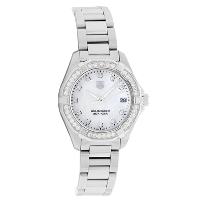 Exclusive Tag Heuer Stainless Steel Diamond Aquaracer WAY1314.BA0915 — Front View