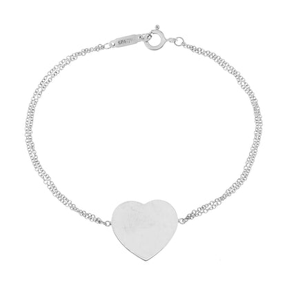 Exclusive Tiffany & Co. Sterling Silver Heart Tag Double Chain Bracelet — Side View