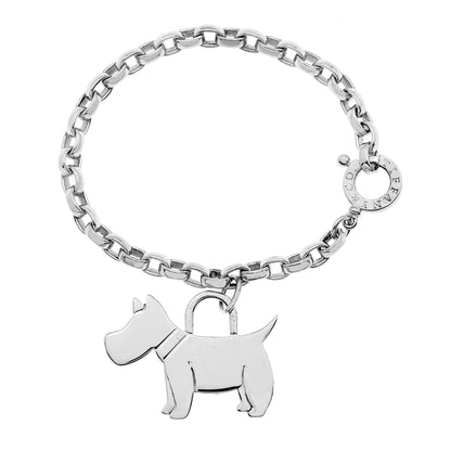 Exclusive Tiffany & Co. Sterling Silver Scottie Dog Charm Bracelet — Front View