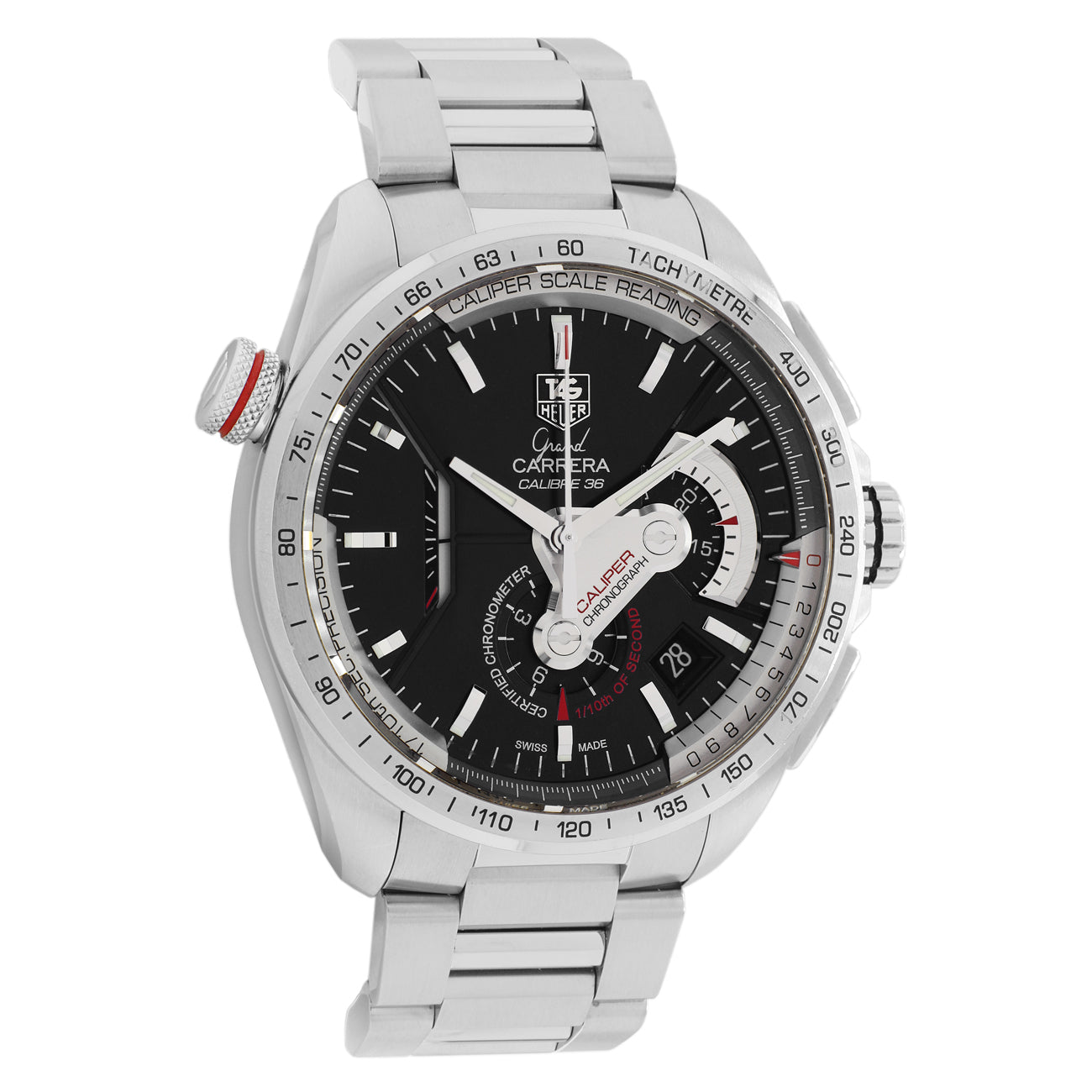 Exclusive Tag Heuer Stainless Steel Grand Carrera CAV5115.BA0902 — Front View