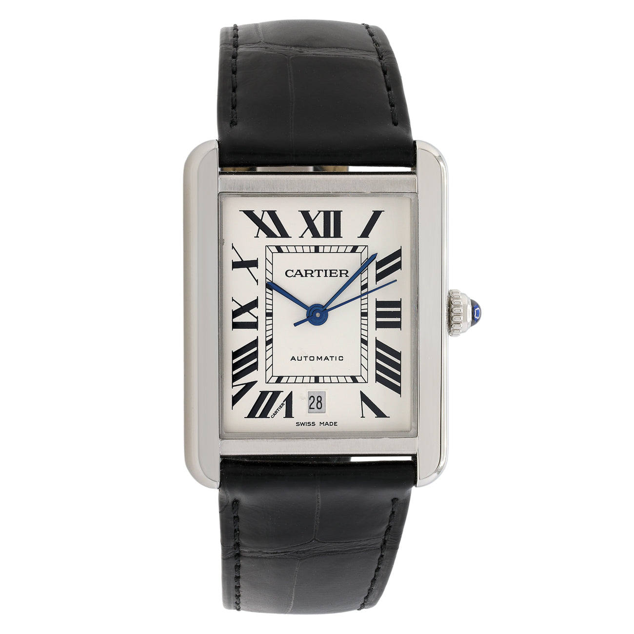 Exclusive Cartier Stainless Steel Tank Solo XL WSTA0029 — Front View
