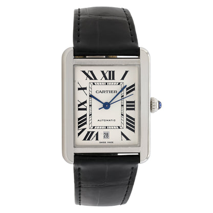 Exclusive Cartier Stainless Steel Tank Solo XL WSTA0029 — Front View