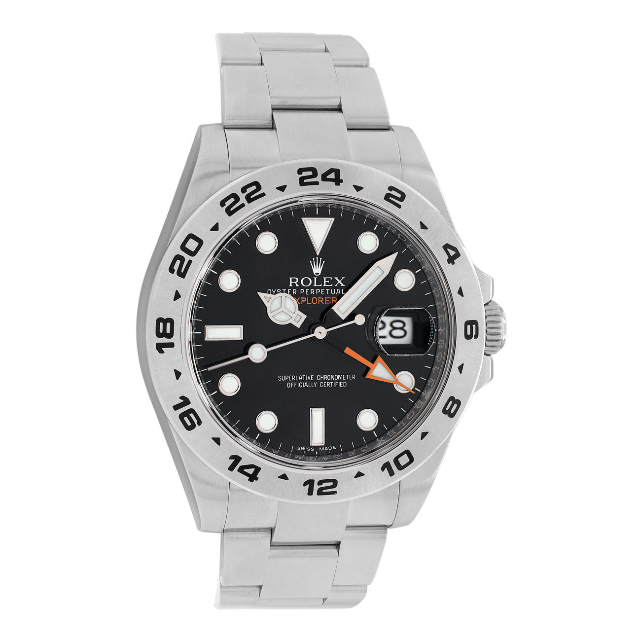 Exclusive Rolex Stainless Steel Explorer II 216570 — Front View