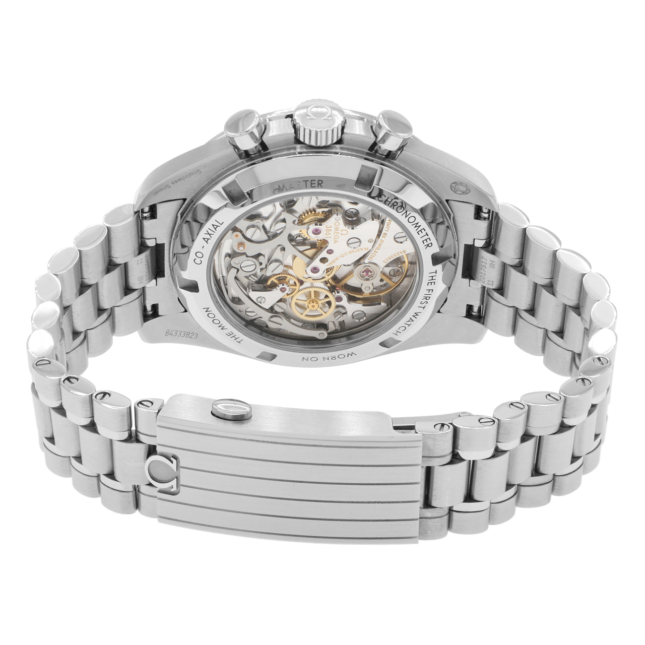Exclusive Omega Stainless Steel Speedmaster Professional Moonwatch 310.30.42.50.01.002 — Side View